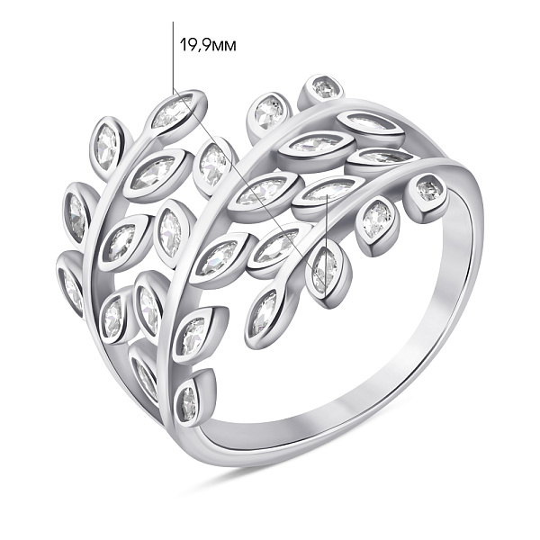 Серебряное кольцо Веточка с фианитами (арт. 7501/6770) – изображение 2