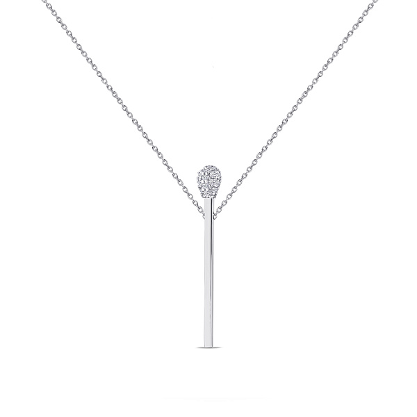 Серебряное колье "Спичка" с фианитами (арт. 7507/976) – изображение 1