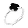 Серебряное кольцо Клевер с ониксом (арт. 7501/8492/9о) – изображение 1
