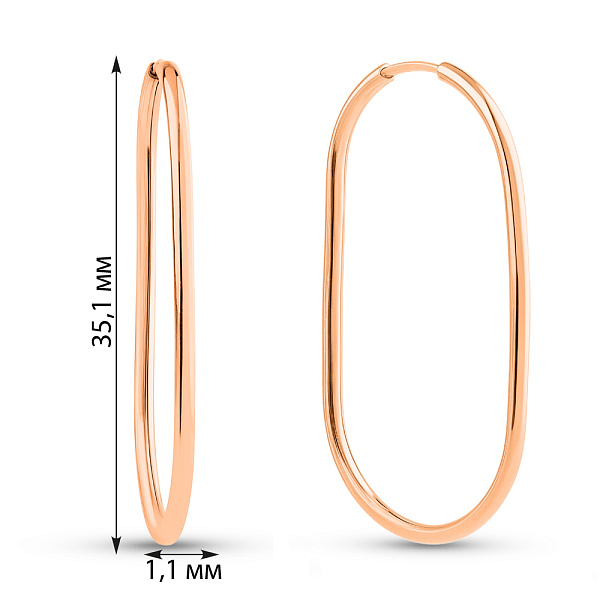 Серьги из красного золота (арт. 109965/30) – изображение 4