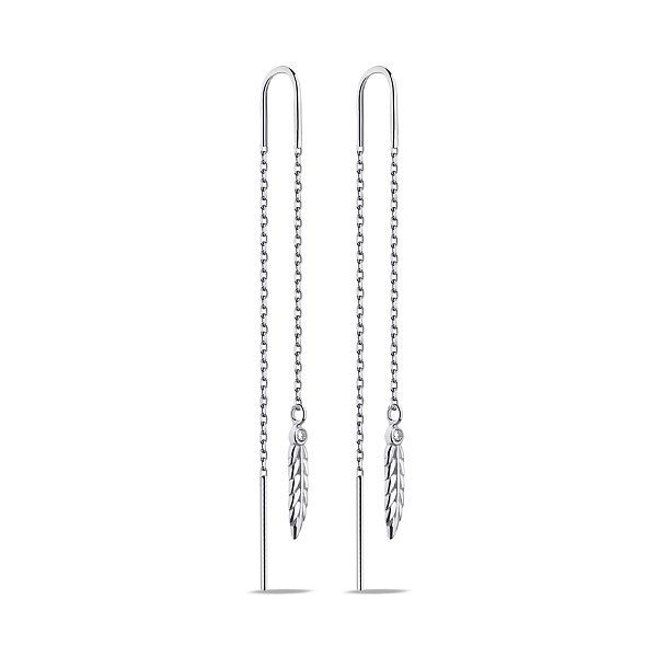 Серьги-протяжки из серебра с фианитами (арт. 7502/2074) – изображение 1