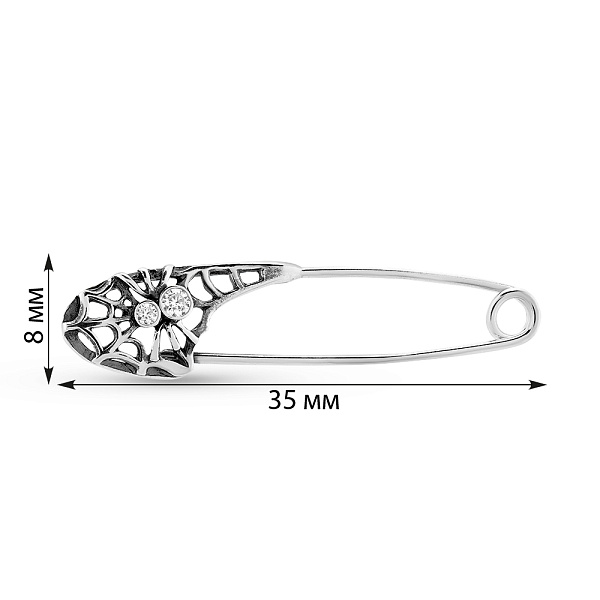 Серебряная булавка с фианитами (арт. 7911/7109-ч) – изображение 2