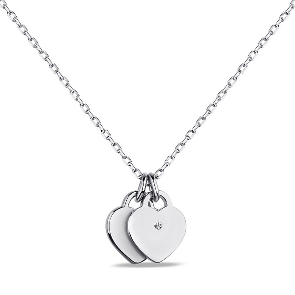Серебряное колье Сердце с фианитом (арт. 7507/1585) – изображение 1