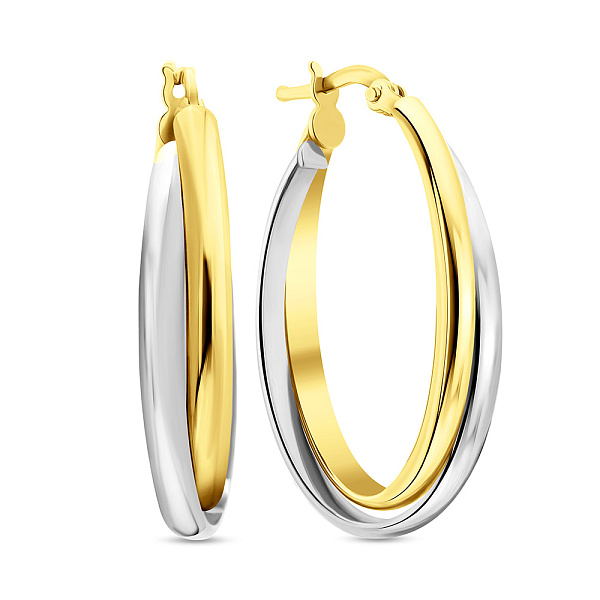 Сережки з жовтого та білого золота (арт. 105970/30жб) – зображення 1