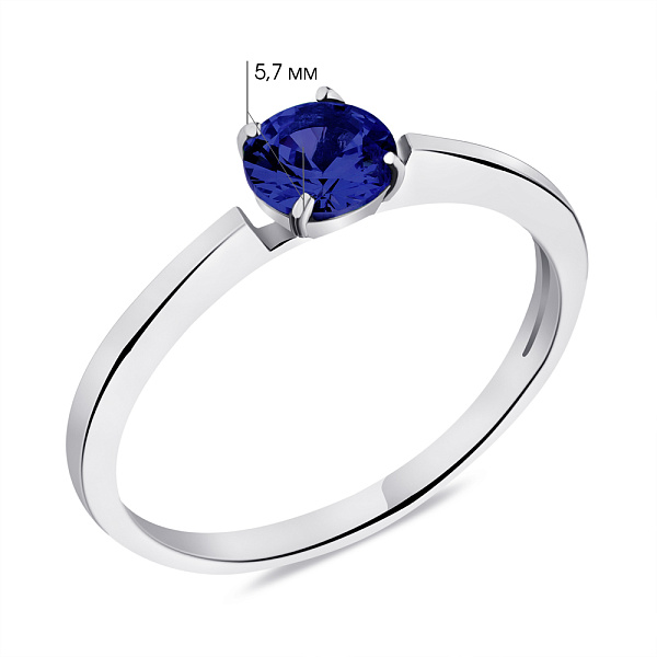 Кольцо серебряное с сапфиром (арт. 7501/574Спскп) – изображение 2