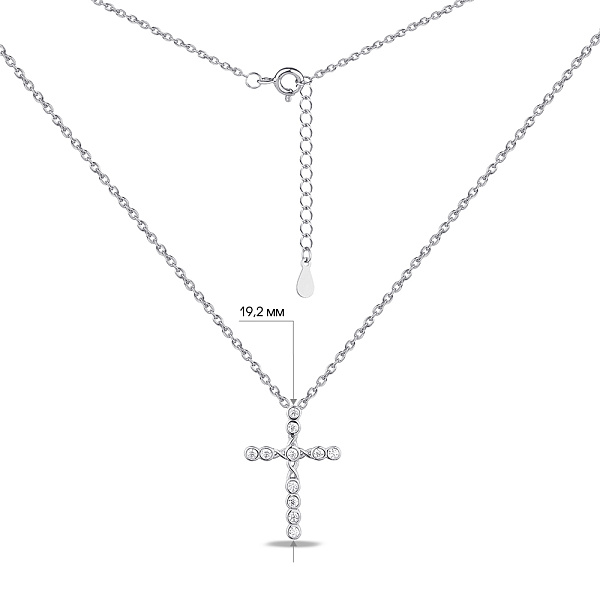 Колье Крестик из серебра с фианитами (арт. 7507/1708) – изображение 3