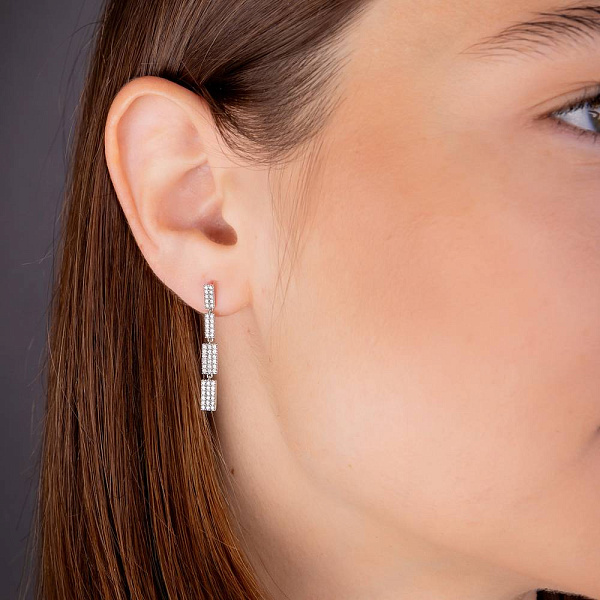 Серьги из белого золота с бриллиантами (арт. С341323050б) – изображение 2