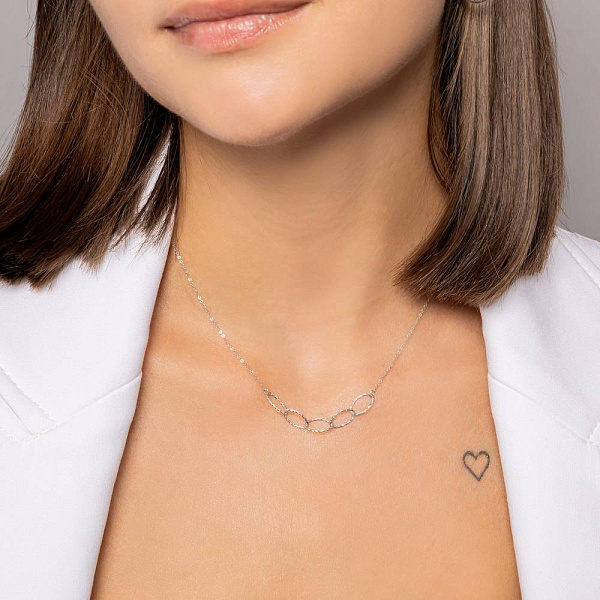Колье из белого золота Звенья (арт. 352809б) – изображение 4