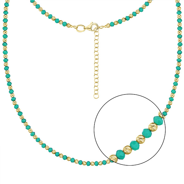 Серебряное колье с зеленым ониксом (арт. 7507/928жоз) – изображение 1