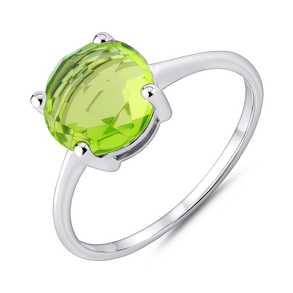 Серебряное кольцо с крупным хризолитом (арт. 7501/2157380Хрз) – изображение 1