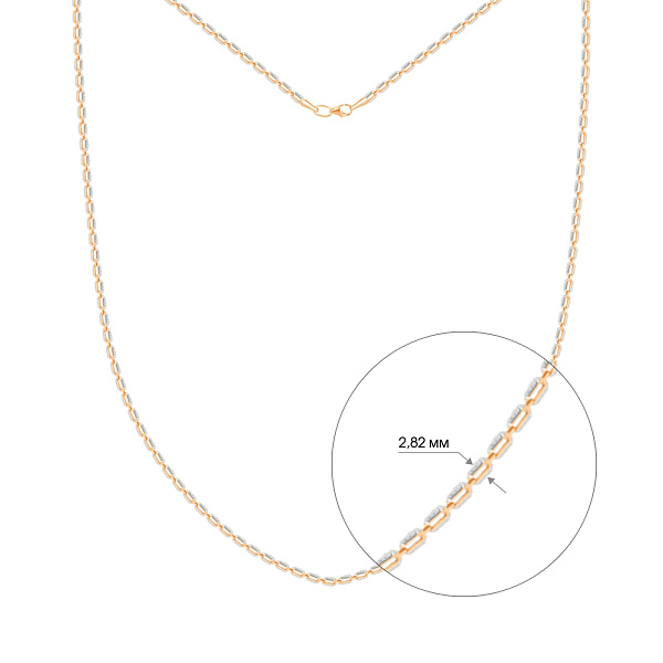 Золотое колье из комбинированного золота (арт. 350276) – изображение 2
