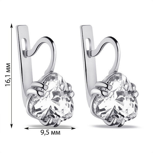 Серьги из серебра с фианитами  (арт. 7502/0779.10) – изображение 2