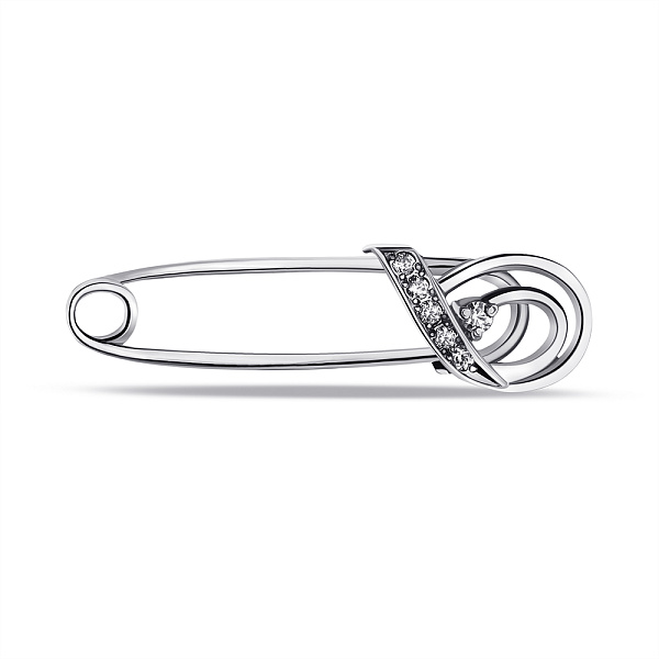 Серебряная булавка с фианитами (арт. 7911/7110-ч) – изображение 1
