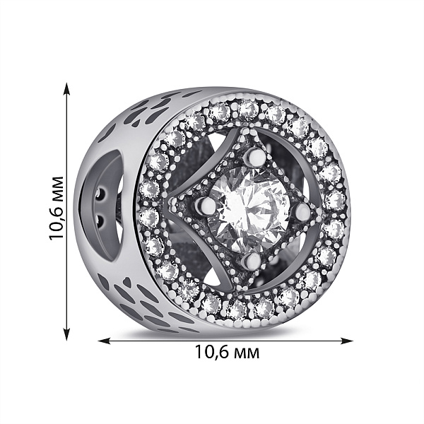 Серебряный шарм с фианитами (арт. 7903/П5Ф/7114) – изображение 2