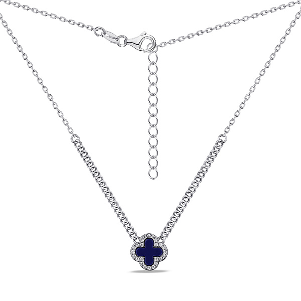Серебряное колье с ониксом и фианитами (арт. 7507/2108/10ос) – изображение 2