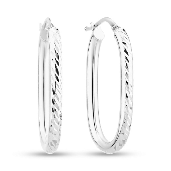 Серьги-кольца из белого золота (арт. 1091571/30б) – изображение 1