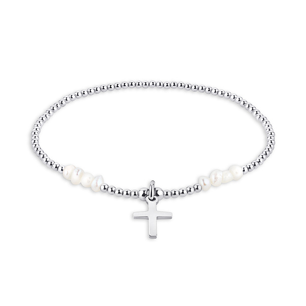 Серебряный браслет с жемчугом (арт. 7509/3941жб) – изображение 1