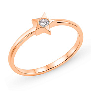 Фото Кольцо Звезда из золота с фианитом (арт. 155557)