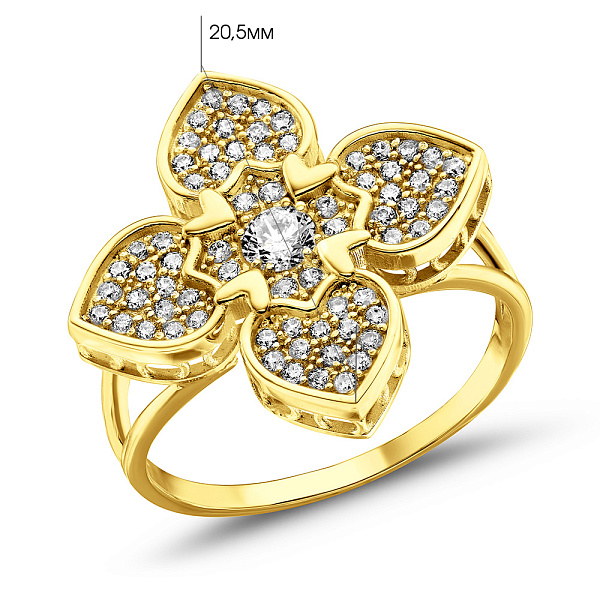 Золотое кольцо с фианитами (арт. 156542/20ж) – изображение 4