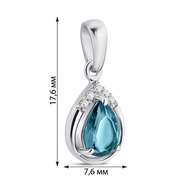 Серебряный кулон Капля с топазом (арт. 7503/2188599Пл) – изображение 2