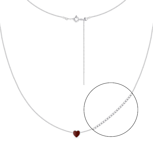 Серебряное колье Сердце с ониксом (арт. 7507/2365ок) – изображение 1