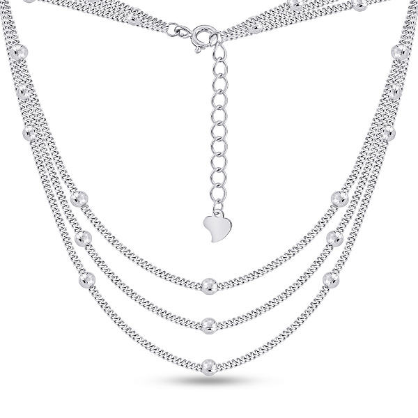 Серебряное многослойное колье (арт. 7507/2219) – изображение 1