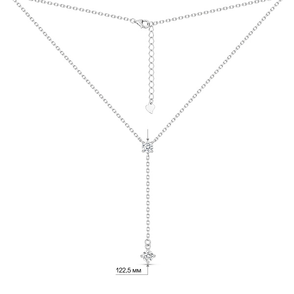 Серебряное колье-галстук с фианитами (арт. 7507/2433) – изображение 3
