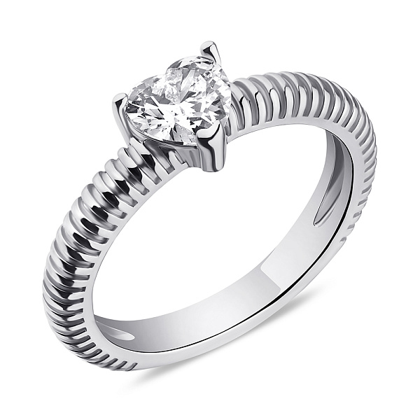 Серебряное кольцо Сердце с фианитом (арт. 7501/6720) – изображение 1