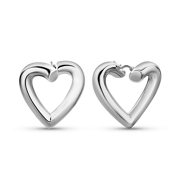 Сережки Francelli з білого золота Серце без каменів (арт. е1091987/30б) – зображення 1