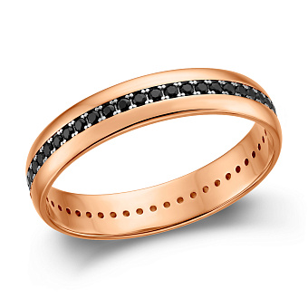 Фото Золотое обручальное кольцо с фианитами (арт. 239259ч)