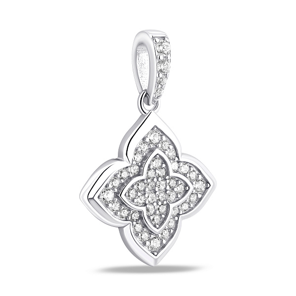 Серебряный подвес Цветок с фианитами (арт. 7503/4594) – изображение 1
