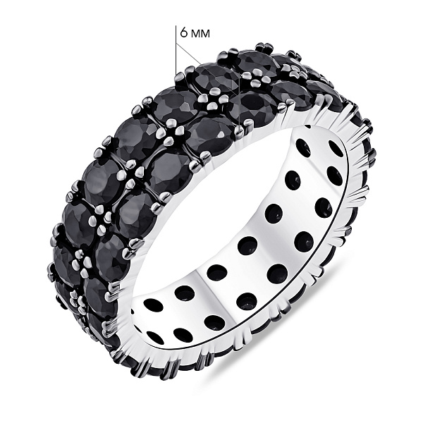 Срібна каблучка з доріжкою з фіанітів (арт. 7501/6987бч) – зображення 5