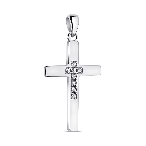 Крестик из серебра с фианитами (арт. 7503/4052) – изображение 1