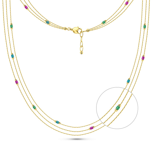 Золотое многослойное колье Francelli (арт. 352697жцв) – изображение 1