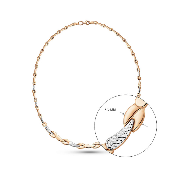 Золотое колье без камней (арт. 370077р) – изображение 2