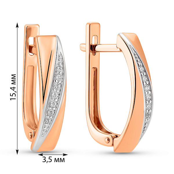 Серьги из красного золота с бриллиантами (арт. С011248005) – изображение 3