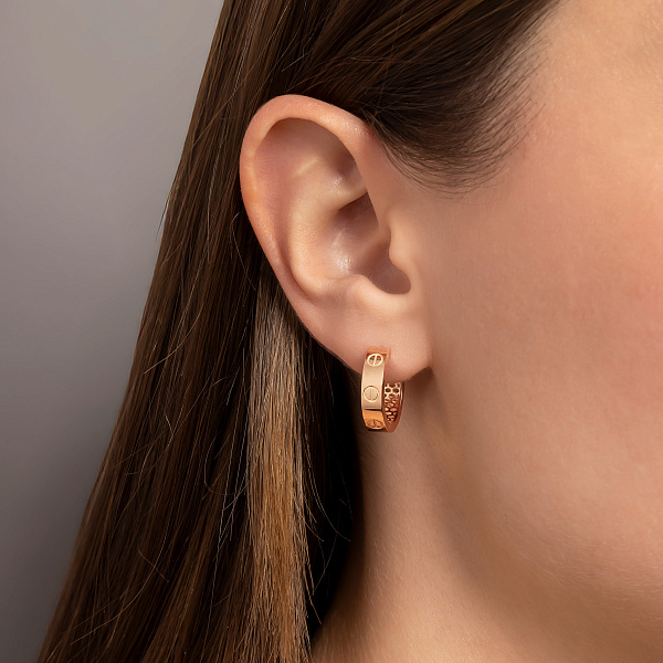 Серьги-кольца из красного золота (арт. 105164/15) – изображение 2