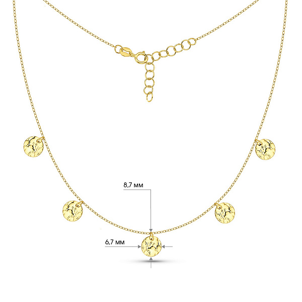 Золотое колье Монеты с подвесками (арт. 352613ж) – изображение 3