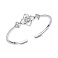 Серебряный жесткий браслет Цветок (арт. 7509/5352п) – изображение 1