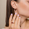 Золотые серьги с гранатом и фианитами (арт. 111256Пк) – изображение 3