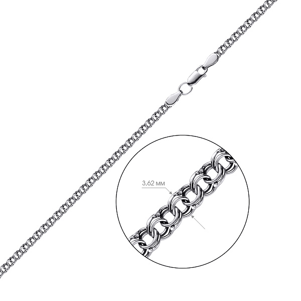 Серебряная цепочка плетения Бисмарк (арт. 7908/1055/3-ч) – изображение 2
