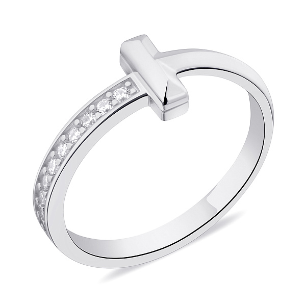 Серебряное кольцо с дорожкой из фианитов (арт. 7501/5997) – изображение 1