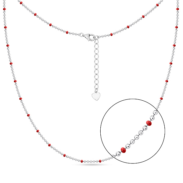 Серебряное колье с эмалью без камней (арт. 7507/2510ек) – изображение 1