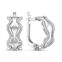 Сережки з фіанітами з білого золота (арт. 115000б)