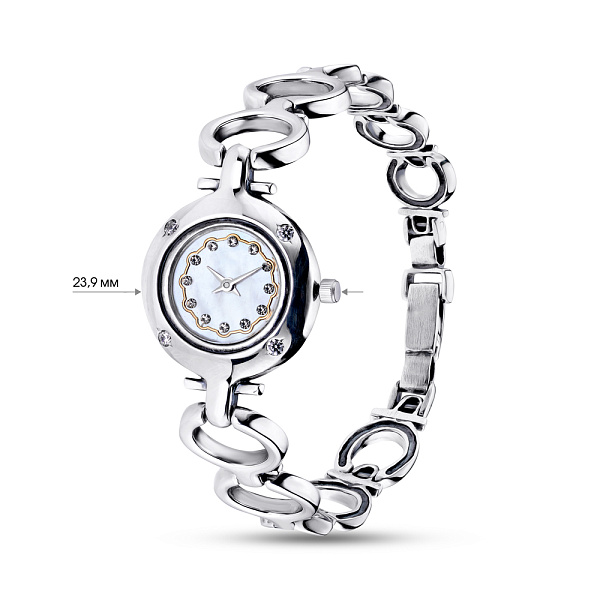 Серебряные часы с фианитами (арт. 7926/7110019) – изображение 2