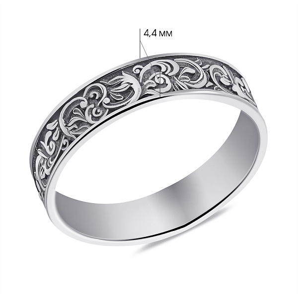 Срібна каблучка Завитки (арт. 7901/2271ч) – зображення 2
