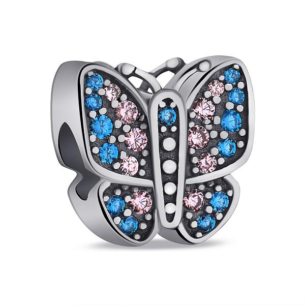 Серебряный шарм Бабочка с альпинитами (арт. 7903/4243агр) – изображение 1