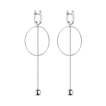 Фото Длинные серьги из серебра без вставок Trendy Style (арт. 7502/4610)
