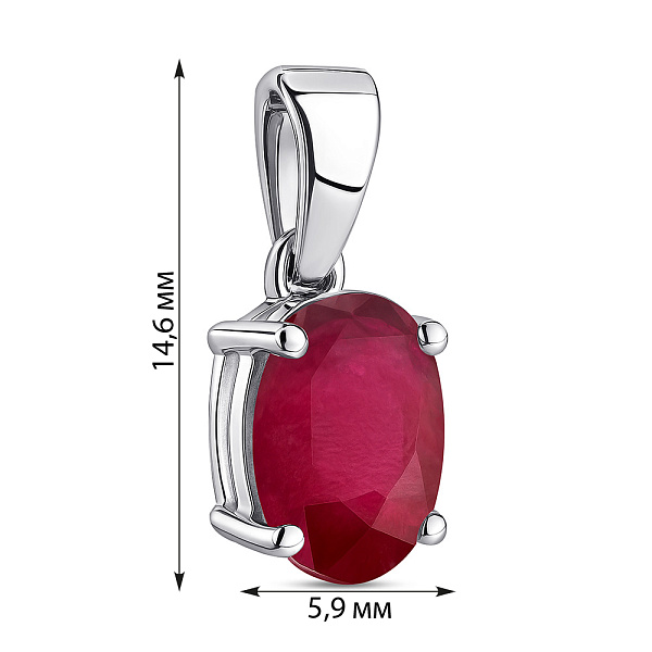 Серебряный кулон с крупным рубином (арт. 7503/2105916Р) – изображение 2