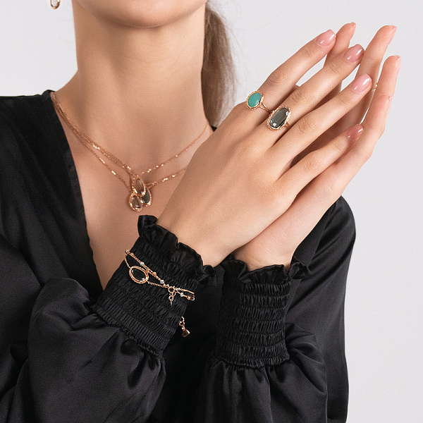 Золотое кольцо с кварцем (арт. 154967Пкгм) – изображение 3